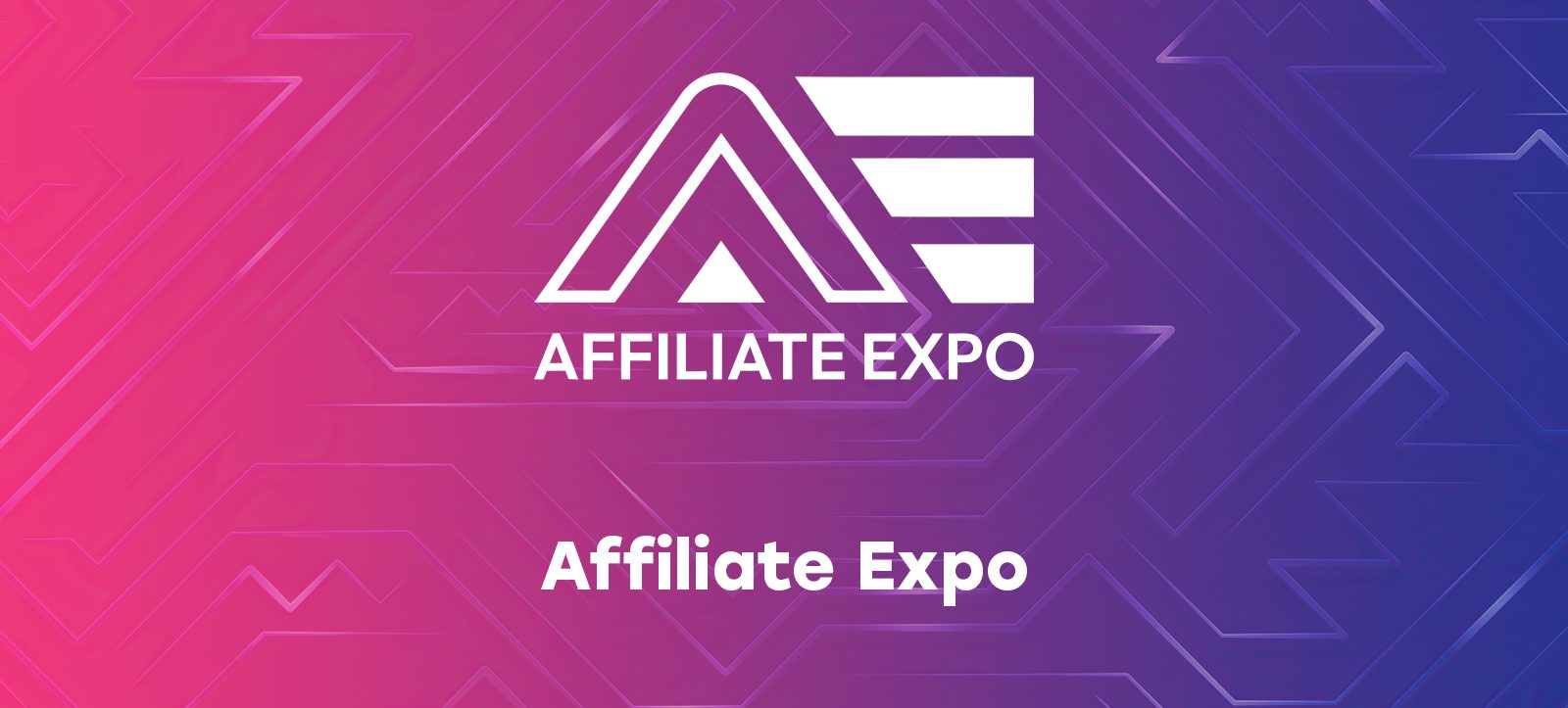 Affiliate Expo 2025 event banner showing dates July 4-5 and location Grand Hotel Dino, Lake Maggiore, Italy, highlighting networking and media buying sessions.